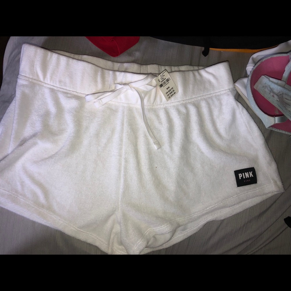 PINK- white pool shorts